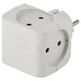 Тройник 4гн, без заземл, со шторками (белый) (10/60/2880) SP-4-W