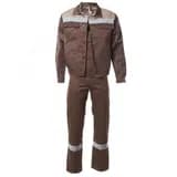 Костюм ОПТИМАЛ с СОП летний куртка, полукомбинезон коричневый/бежевый (56-58)112-116/170-176