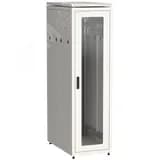 Шкаф напольный сетевой 19"" LINEA N 38U 800х1000мм стеклянная передняя дверь. задняя перфорированная серый ITK