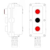 Пост управления взрывонепроницаемый из алюминия LCSD-03-B-MB-L1R(220)x1-P1B(11)x1-P1R(11)x1-PBMB-KA2MHK