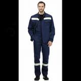 Костюм Джокер (ткань смесовая, 210), куртка, полукомбинезон, темно-синий-красный, 120-124,182-188