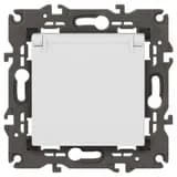 Розетка 1-м СП Эра Elegance 14-2103-01 16А IP20 16AX 250В 2P+E Schuko защ. шторки с крышкой бел. Эра Б0034278