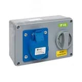 Розетка с блокировкой и выключателем 1413 2Р+РЕ 16А 220В IP44