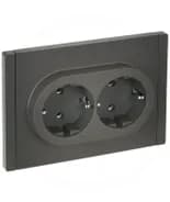 Розетка 2-м СП FORTE&PIANO FP324 16А с заземл. без защ. шторок безвинт. крепл. сер. IEK FP-R21-16-1-K03