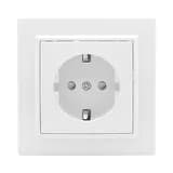 Минск Розетка 1-местная СП с заземлением 16А белая с защ. штор. EKF Basic