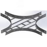 Крестообразный разветвитель для лестничного лотка НЛО 600х100х3000 радиус 600 мм, толщ. 1,5 мм, Сендзимир цинк