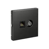 Розетка компьютерная + телевизионная 2-м ArtGallery RJ45 + TV кат.5E базальт SE GAL001489