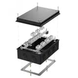Коробка огнестойкая разветвительная для кабель-канала 40-0460-FR6.0-4-8-Р Е15-Е60 RAL9005 85х85х45 (44 шт/кор) Промрукав