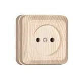 Розетка 1-м ОП Олимп 16А IP20 без заземл. сосна UNIVersal 5560896