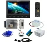 Комплект СКУД и видеодомофона ST 7" с видеопанелью с электромеханическим замком считывателем и ключами TM (черный) Space Technology