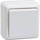 ОКТАВА Выключатель одноклавишный наружный белый IEK