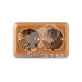 Розетка Олимп двойная с заземлением бук