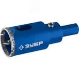 Коронка алмазная с центрирующим сверлом для дрели d 40 мм по керамике и стеклу, Р60, трехгр хвостовик, Профессионал ЗУБР