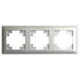 Рамка STEKKER PFR00700303 3местная серия Катрин серебро 39799