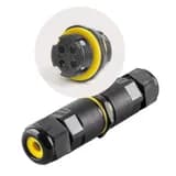 Соединитель-коннектор для проводов LD519 3контактный водонепроницаемый черный 49112