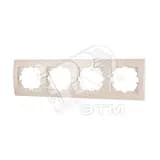 DERIY Рамка 4-ая горизонтальная жемчужно-белая металлик