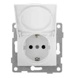 Розетка однопостовая Bravo с/з с з/ш и крышкой, в комплекте с кожухом IP44 К502, механизм, 16А, 250В, белый