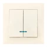 Валенсия выключатель 2-кл. 10А кремовый с индикатором EKF PROxima