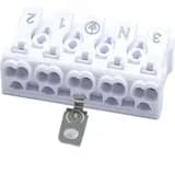 Клемма монтажная с/з STEKKER для подключения фазных проводников, 5 контактных групп (3 ввода, 3вывода на полюс),