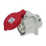 Розетка встраиваемая 32A/400V/3P+N+E/IP44, фланец 75x75