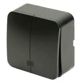 Выключатель открытой установки 2клавишный с индикатором STEKKER 250В 10А IP20 серия София черный матовый MSW102105 49477