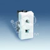 Розетка 2P евро-американская, узкая, 16А 250В, S27, белый Simon