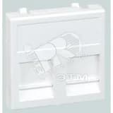 Connect Адаптер на 2 RJ45 CJ545U(FM) CJ546U(FM) шторка 45х45мм SC графит Simon