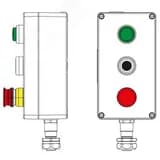 Взрывозащищенный пост управления из алюминия CPE-A-14-(1xLG(250)-1xP1B(11)-1xP6E(11))-1xKAEPM2MHK-20(C)1Ex d e IIC Т5 Gb / Ex tb IIIC T95°C Db IP66