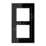 Рамка 2-я для горизонтальной/вертикальной установки  Серия- LS-Design  Материал- дуропласт  Цвет- черный