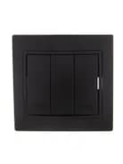 Выключатель 3-кл. 1п СП Mira 10А IP20 со вставкой черн. бархат LEZARD 701-4242-109