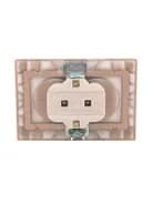 Розетка 2-м СП Mira 16А IP20 без заземл. со вставкой керамика свет. корич. перламутр. LEZARD 701-3131-128