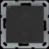 Выключатель одноклавишный для штор 10A 250V~ с накладкой, цвет Антрацит