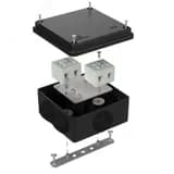 Коробка огнестойкая для о/п двухкомпонентная 60-0210-FR6.0-6 Е15-Е120 RAL7035 80х80х40