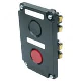 Пост управления ПКЕ 112-2 У3, 10А, 660В, 2 элемента, чёрный и красный цилиндр, в нишу, IP40