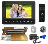 Комплект видеодомофона (запись фото или видео)c электромагнитным замком и ключами доступа на одну дверь Уралкам