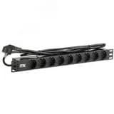 Блок розеток PDU 9 розеток DIN49440 1U шнур 2м вилка и DIN49441 профиль из ПВХ черный