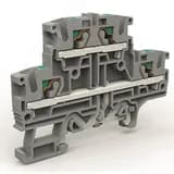 Двухуровневая клемма 4 кв.мм с заземлением в нижнем ярусе DKC