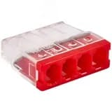 Клемма соединительная 4-контактная Elеctrodeel ED 772-204-b6, сечение 0,5-2,5 мм2, 24А/450В (упаковка 6 штук)