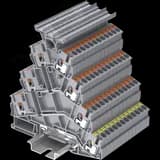 Клемма TP 4-уровневая, угловая с держателем маркировки, с земля, Push-in, сечение 2,5 мм. кв., серая TPFS2.5-2T-GY SUPU