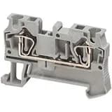 Клеммник пружинный проходной 4мм.кв 2 точки подключения оранжевый