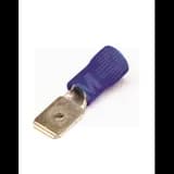 Наконечник плоский РпИп 2.5-7-0.8 синий QUADRO (100шт) с изолированным фланцем (вилка)