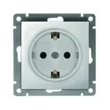 Розетка 1-м СП Афина 16А IP20 с заземл. механизм серебр. Universal A0028-S