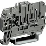 Клемма со штыревым контактом пружинная проходная серая 2.5кв.мм