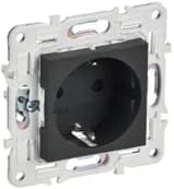 Розетка SKANDY 16А с заземл. защ. шторки безвинт. крепл. SK-R06G графит IEK SK-R14-16-1-K53