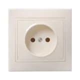 Розетка 1-м СП Кварта 10А IP20 без заземл. без защ. шторок крем. IEK ERK13-K33-10-DM