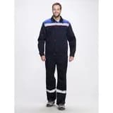 Костюм Фаворит-1 СОП усиленный IMP (тк.Смесовая,210) брюки, т.синий/васильковый/красный, р. 64-66/194-200