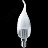 Лампа светодиодная LED 7вт E14 теплый матовая свеча на ветру