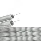 Труба гофрированная ПВХ 16 мм с протяжкой легкая серая (25м) DKC