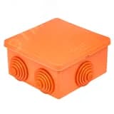 Коробка распределительная 70?70?40 6 муфт д26, IP54, открытой проводки, негорючая, ПВ-0, оранжевый
