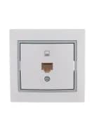 Розетка компьютерная 1-м СП Mira RJ45 бел./сер. LEZARD 701-0215-139
